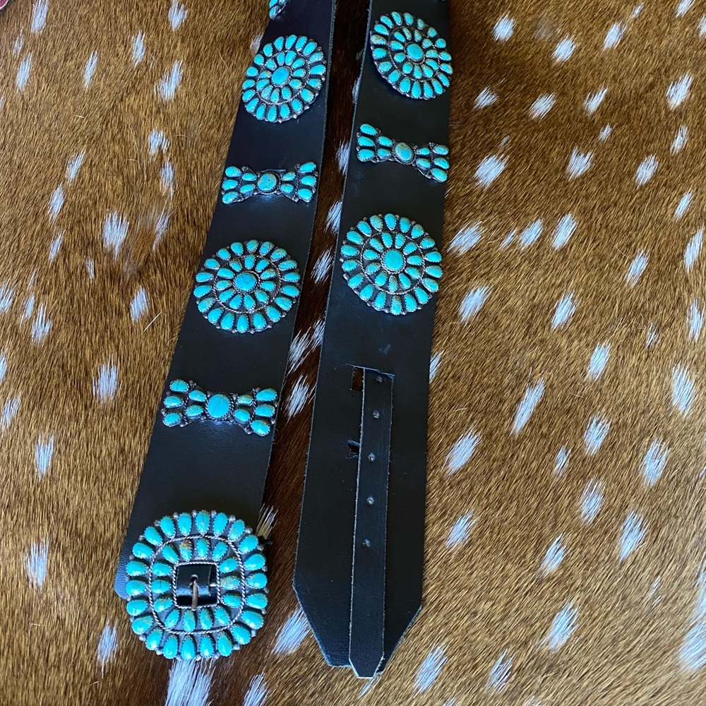 🛑SOLD🛑Gorgeous Turquoise & Sterling Silver Cluster Belt